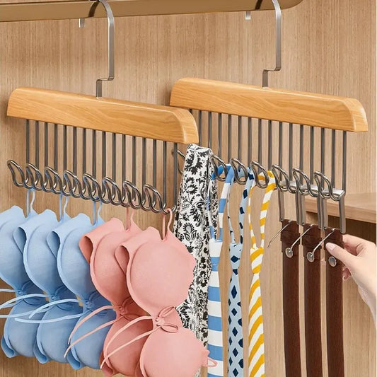 1 Pcs Multifunctional 8 Hooks Wood Hanger