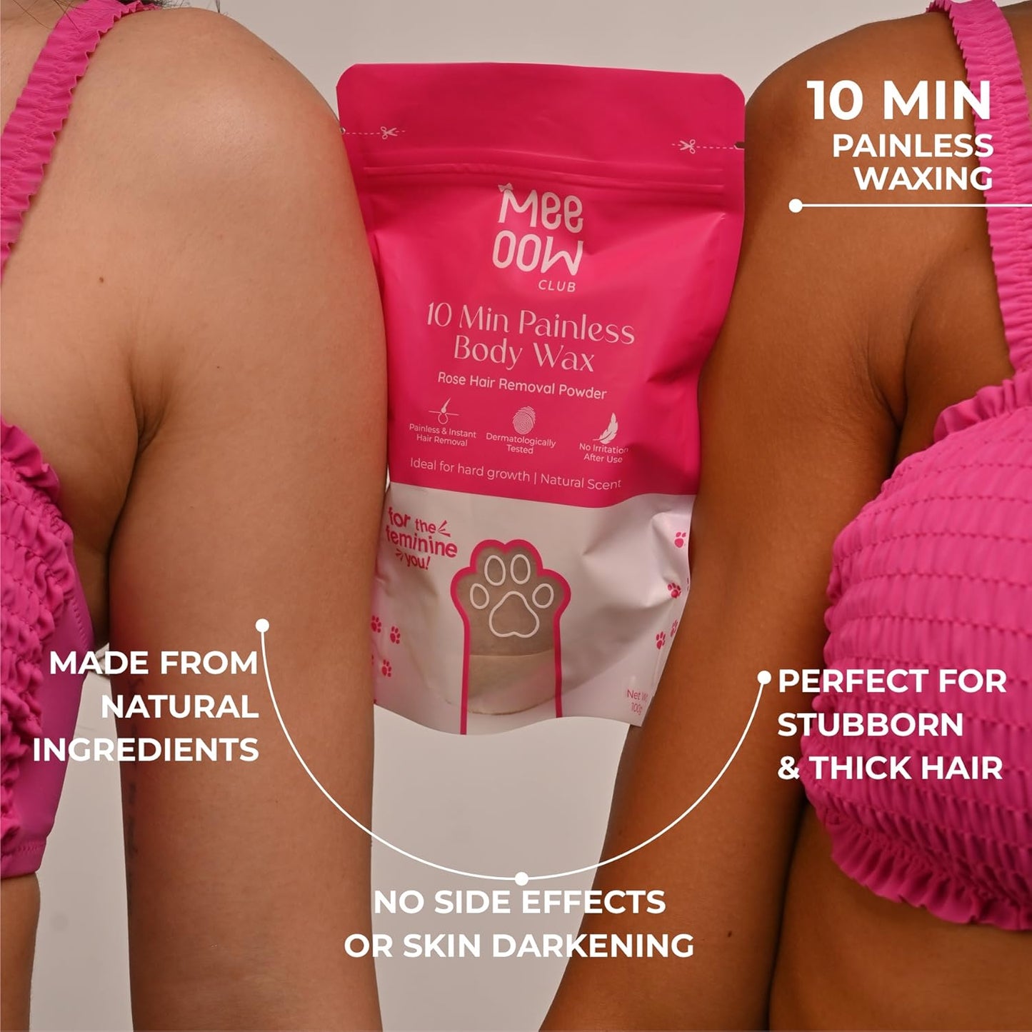 Rose Meow Body Hair Removal Wax Powder,, -  (BUY 1 GET 1 FREE)