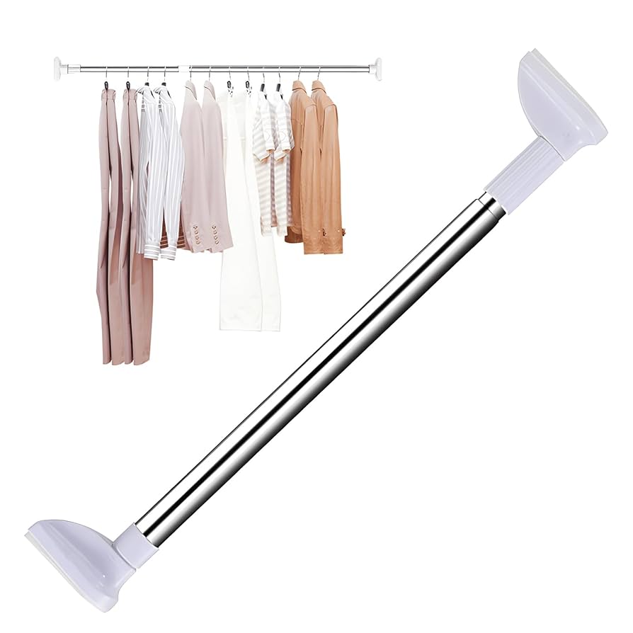 Up To 170CM Long Shower Curtain Rod Adjustable Stainless Steel Tension Pole Anti Telescopic Rod for Bathroom Window Wardrobe