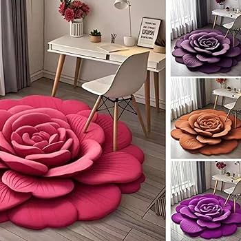3D Floral Plush & Diatomaceous Earth Floor Mat (60*50)