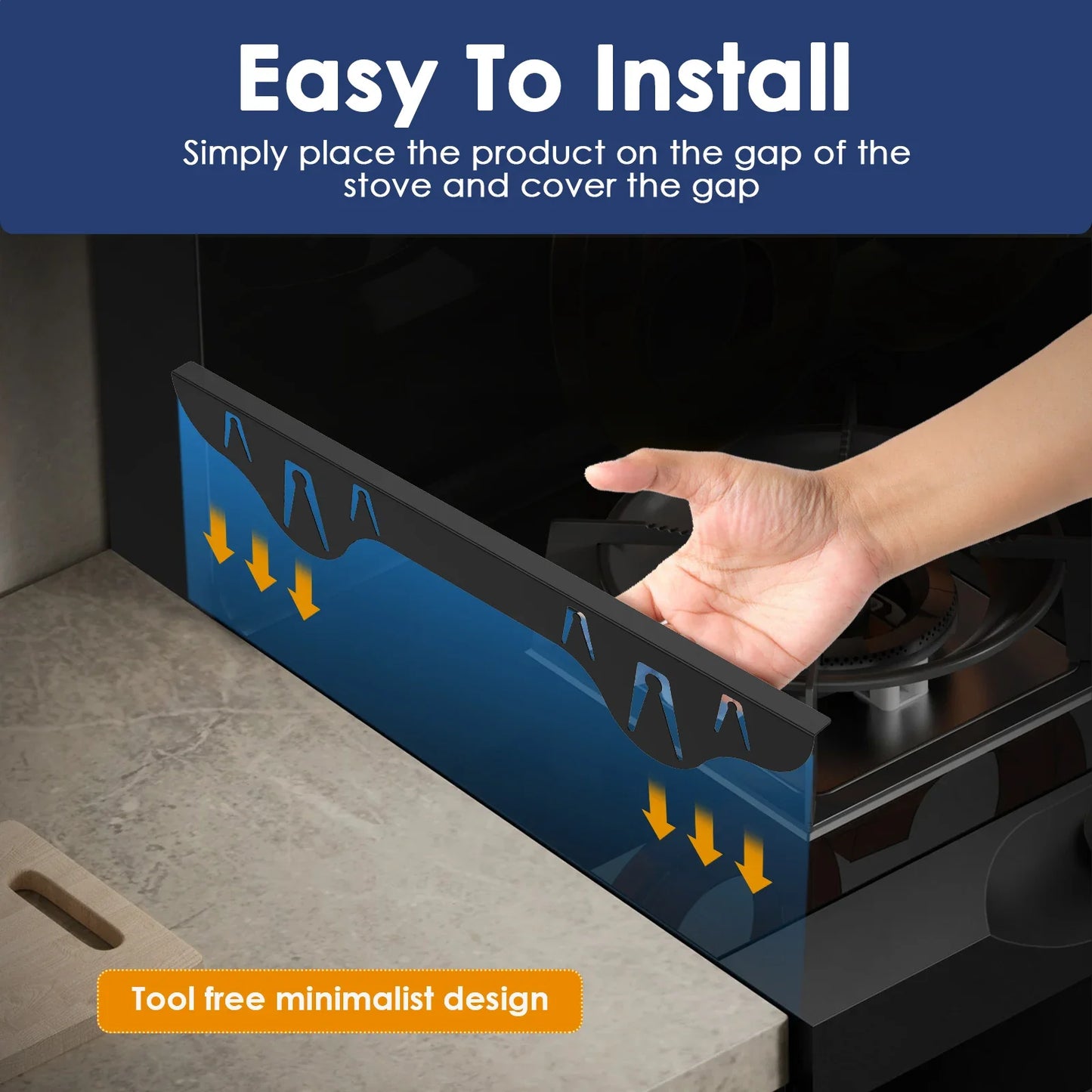 2Pcs Stainless Steel Stove Gap Cover Heat Resistant Kitchen Oven Gap Filler