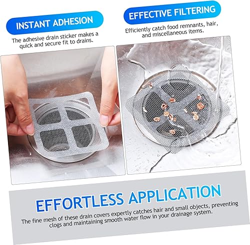 Anti-blocking Disposable Hair Catchers Mesh Filter Mesh Stickers Shower Drain Cover Bathroom