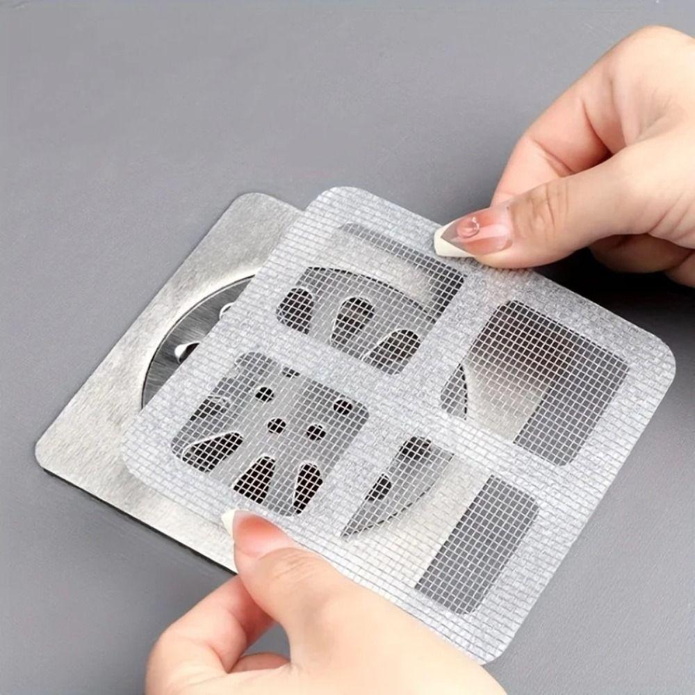 Anti-blocking Disposable Hair Catchers Mesh Filter Mesh Stickers Shower Drain Cover Bathroom
