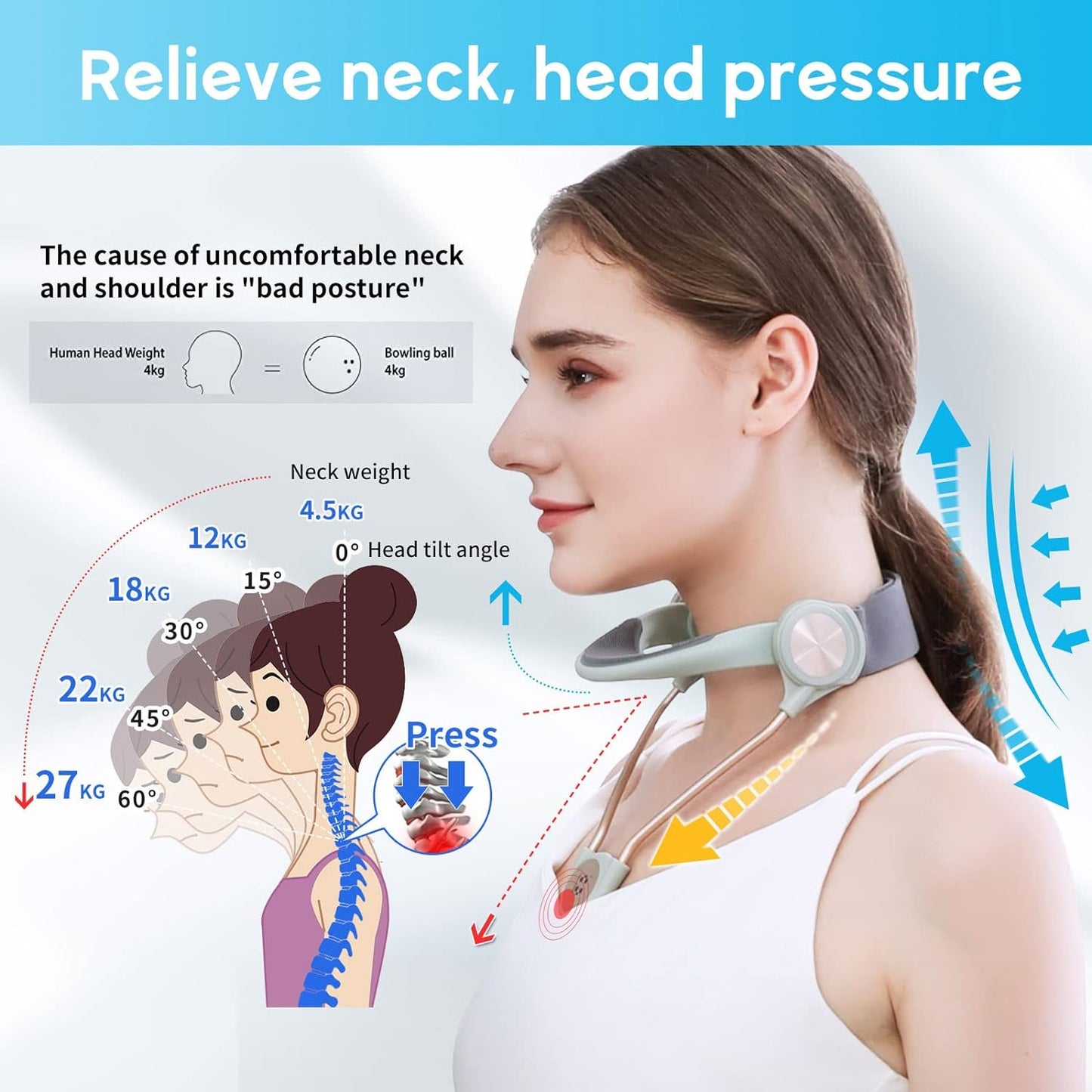 Hunchback Corrector Neck Support Brace Useful Non-Irritating Breathable