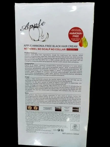 Apple Hair Color  Natural Black Brown  Ammonnia Free