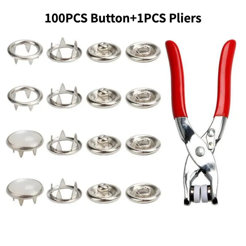 Snap Button Plier (with 100 Pcs  Buttons)