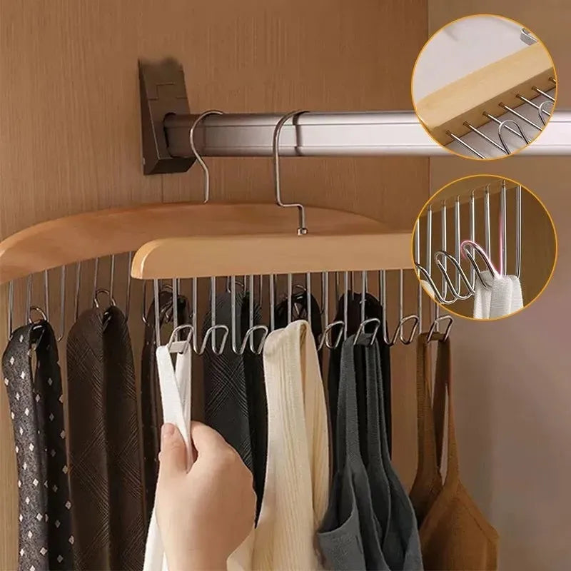 1 Pcs Multifunctional 8 Hooks Wood Hanger