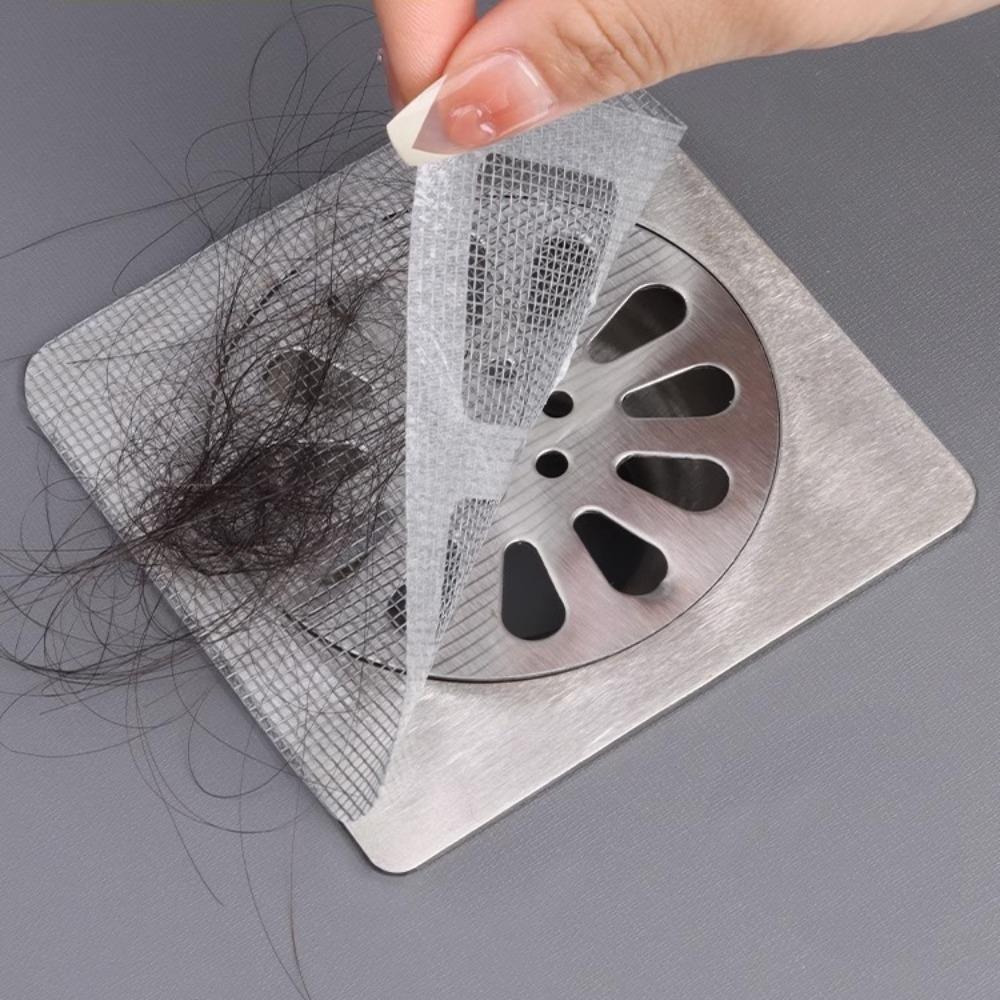 Anti-blocking Disposable Hair Catchers Mesh Filter Mesh Stickers Shower Drain Cover Bathroom